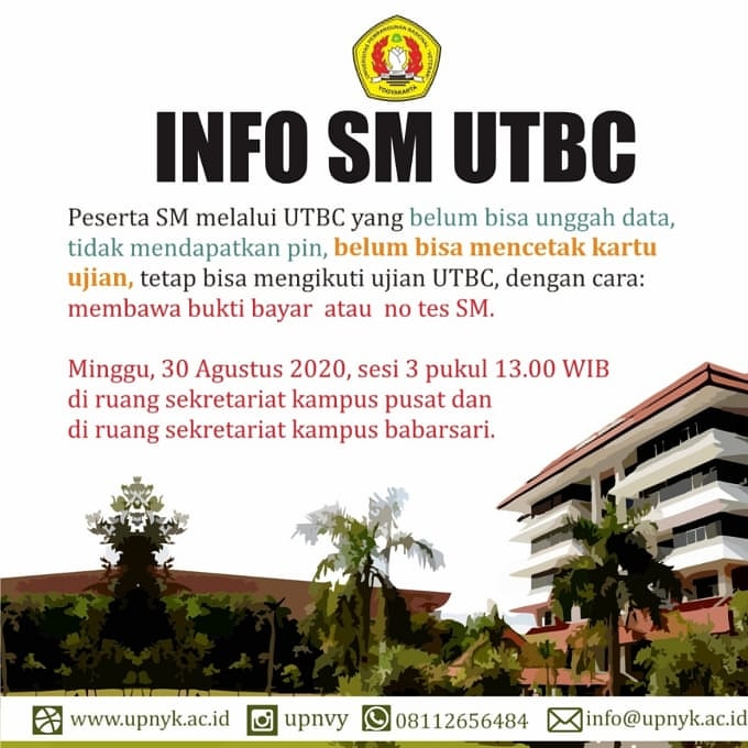 Pengumuman Bagi Peserta Sm Melalui Utbc Upn Veteran Yogyakarta